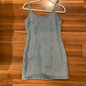 denim mini dress
